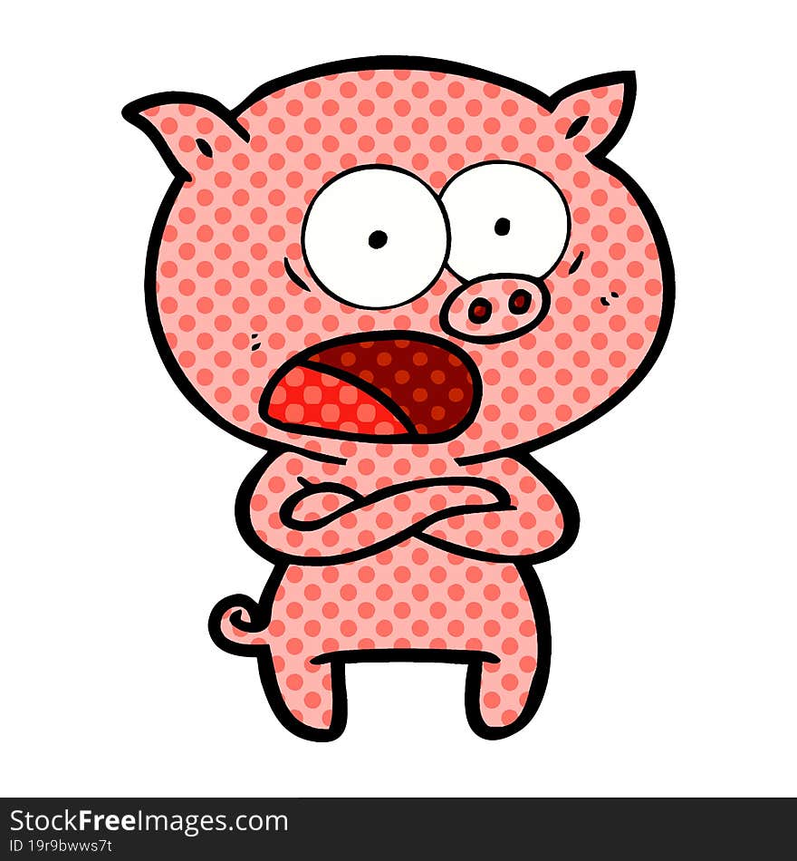 cartoon pig shouting. cartoon pig shouting