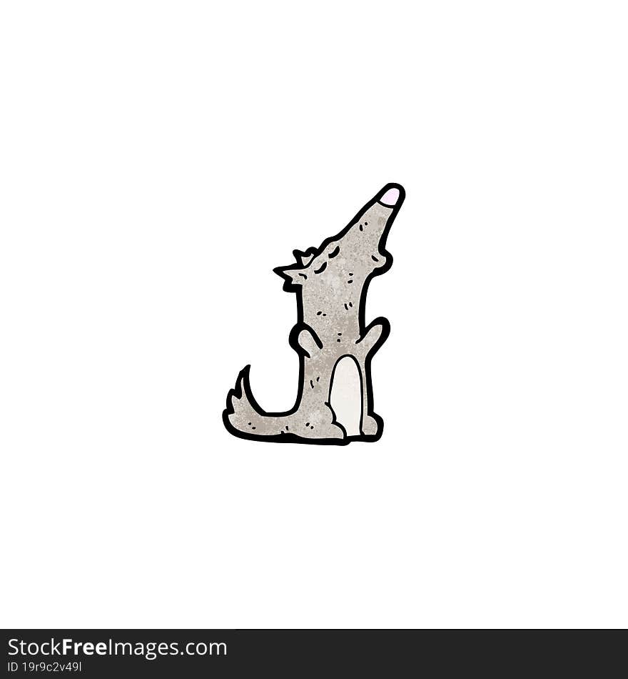 cartoon little wolf