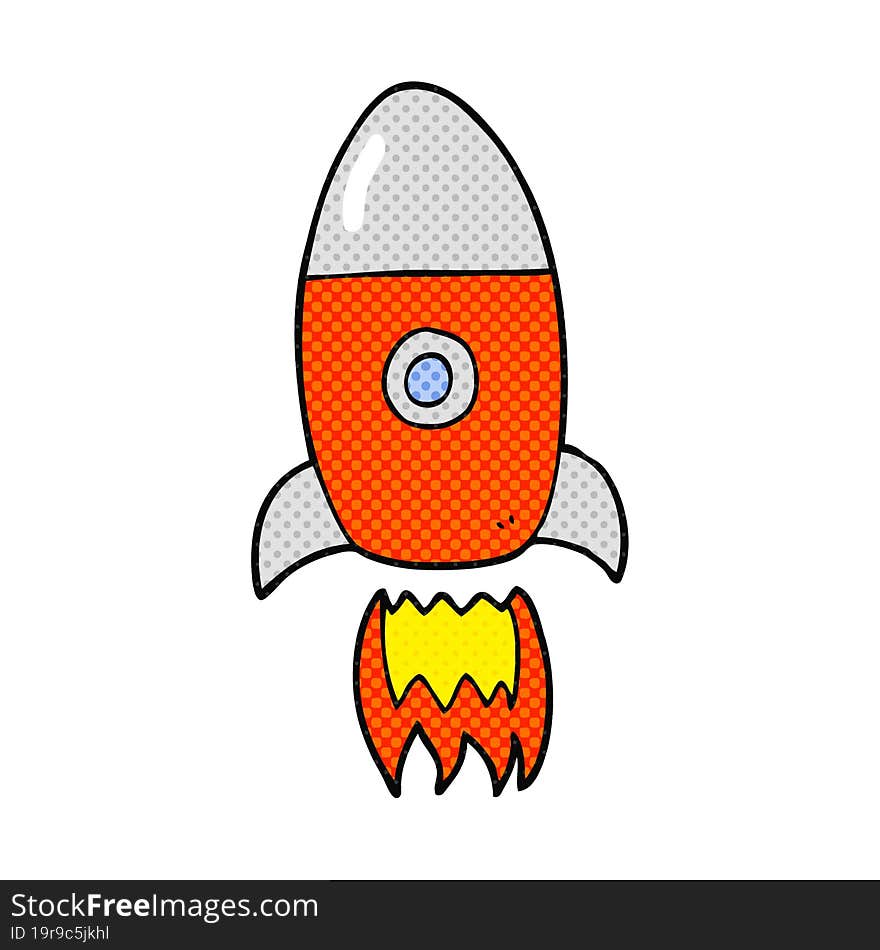 cartoon flying rocket