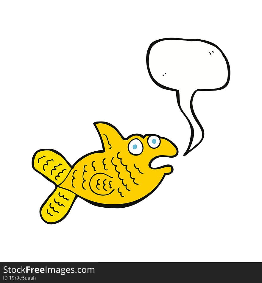 Cartoon Fish With Speech Bubble