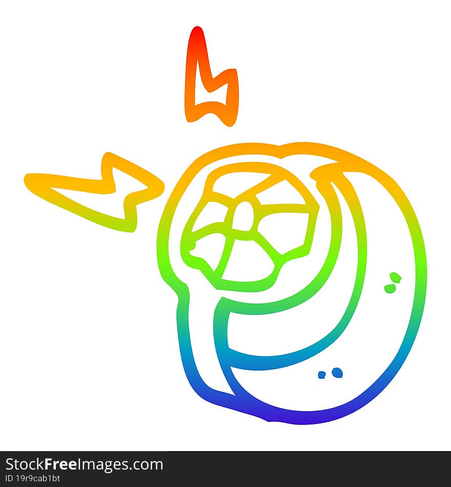 Rainbow Gradient Line Drawing Cartoon Magical Power Ring