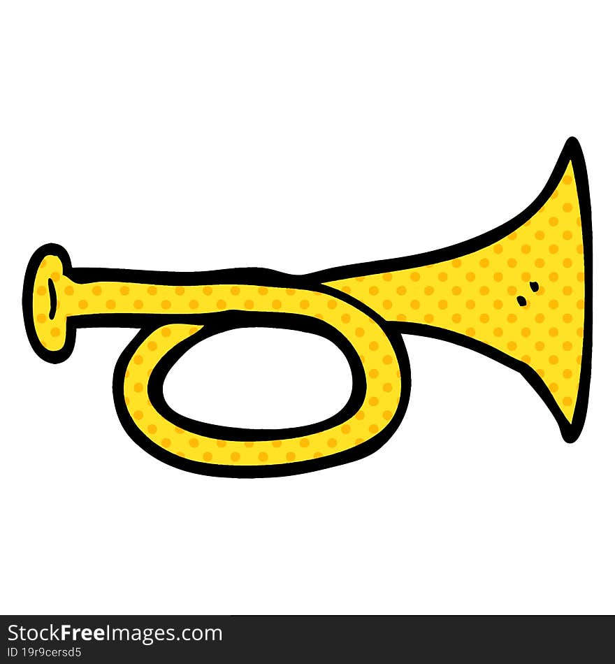 cartoon doodle brass horn