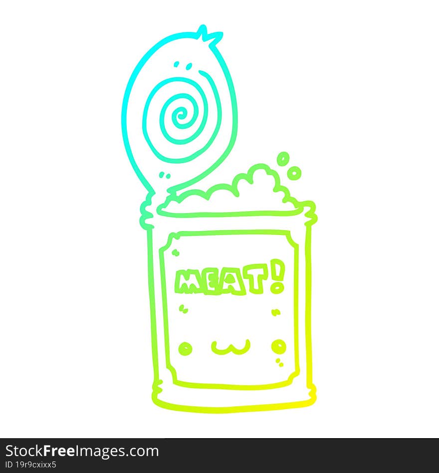 cold gradient line drawing cartoon canned food