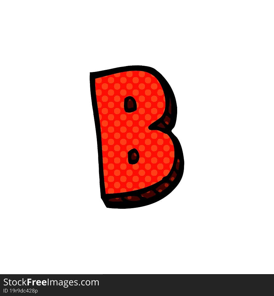 cartoon doodle letter b