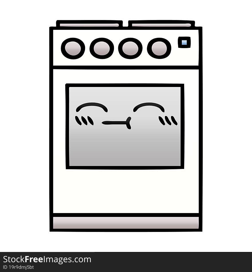 Gradient Shaded Cartoon Kitchen Oven