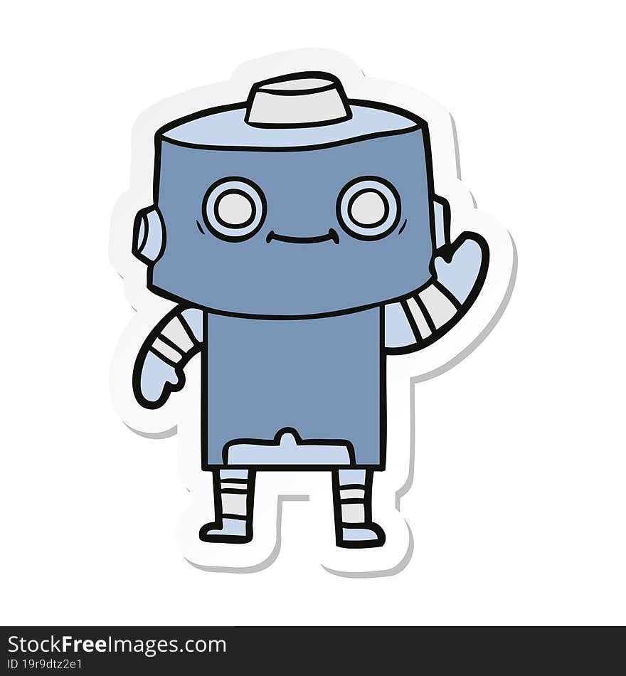 sticker of a cartoon robot