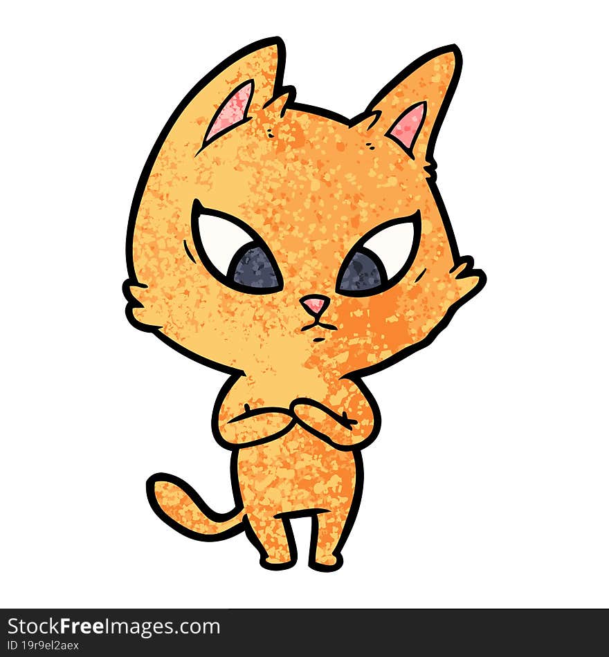 confused cartoon cat. confused cartoon cat