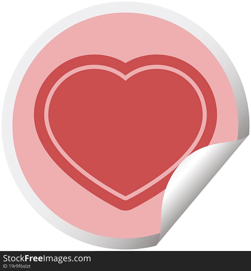 heart symbol graphic circular sticker