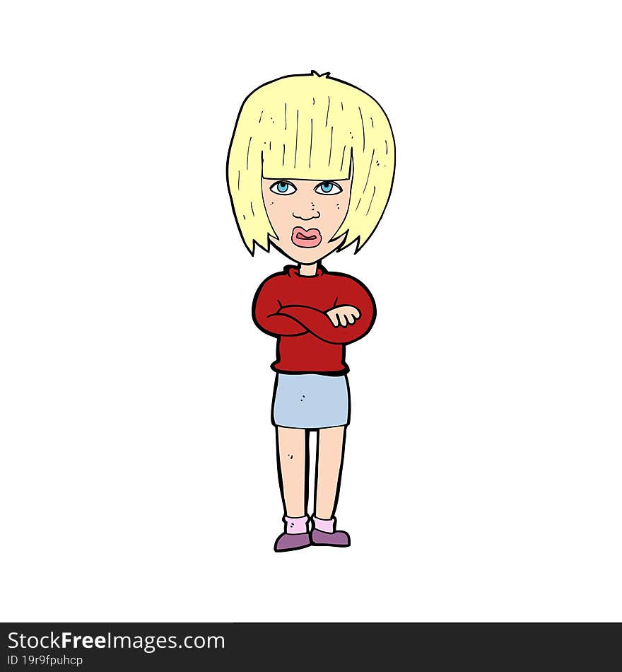 Cartoon Annoyed Woman