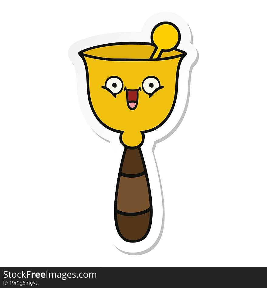 sticker of a cute cartoon school bell