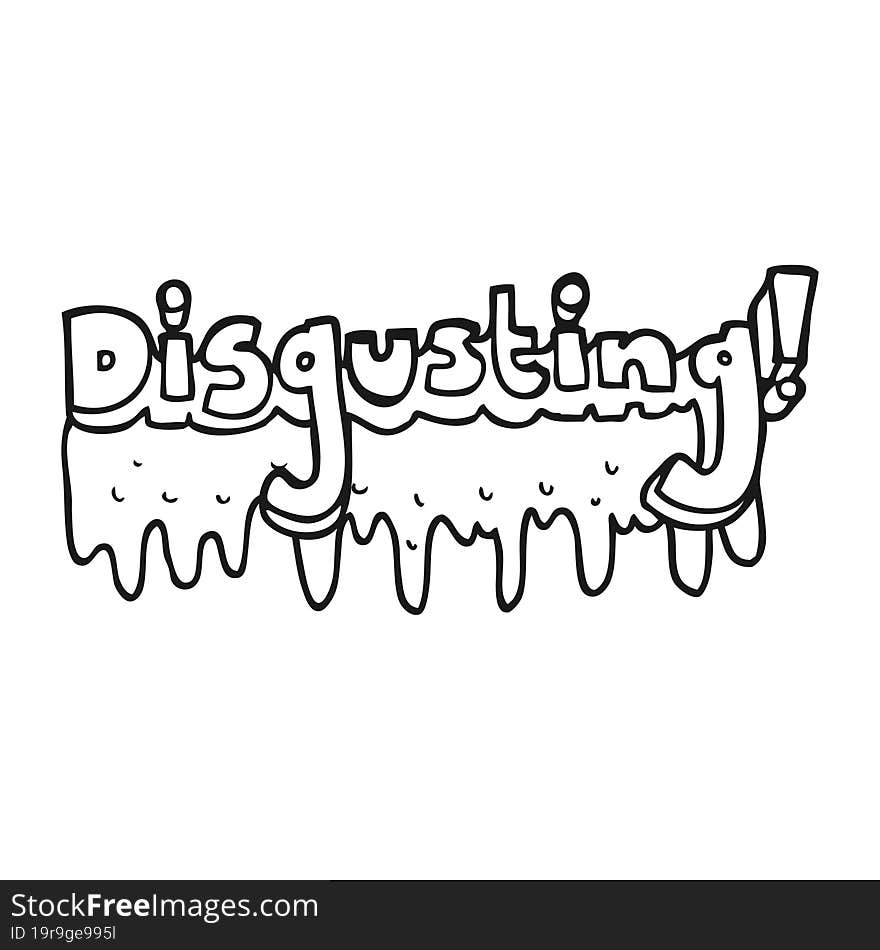 Black And White Cartoon Disgusting Symbol