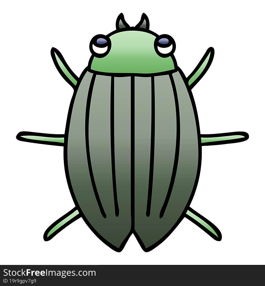 quirky gradient shaded cartoon beetle