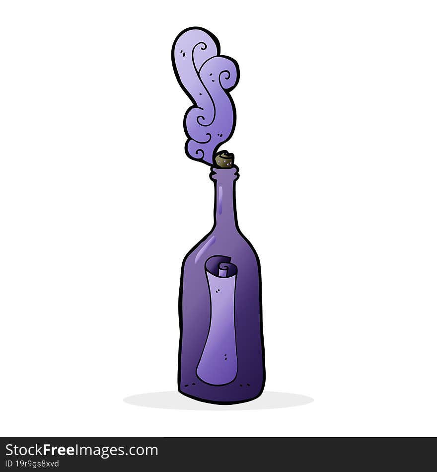 Cartoon Letter In A Bottle