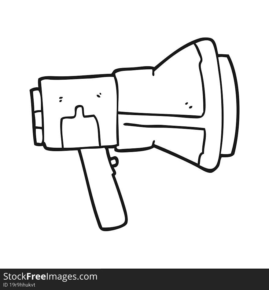 black and white cartoon megaphone