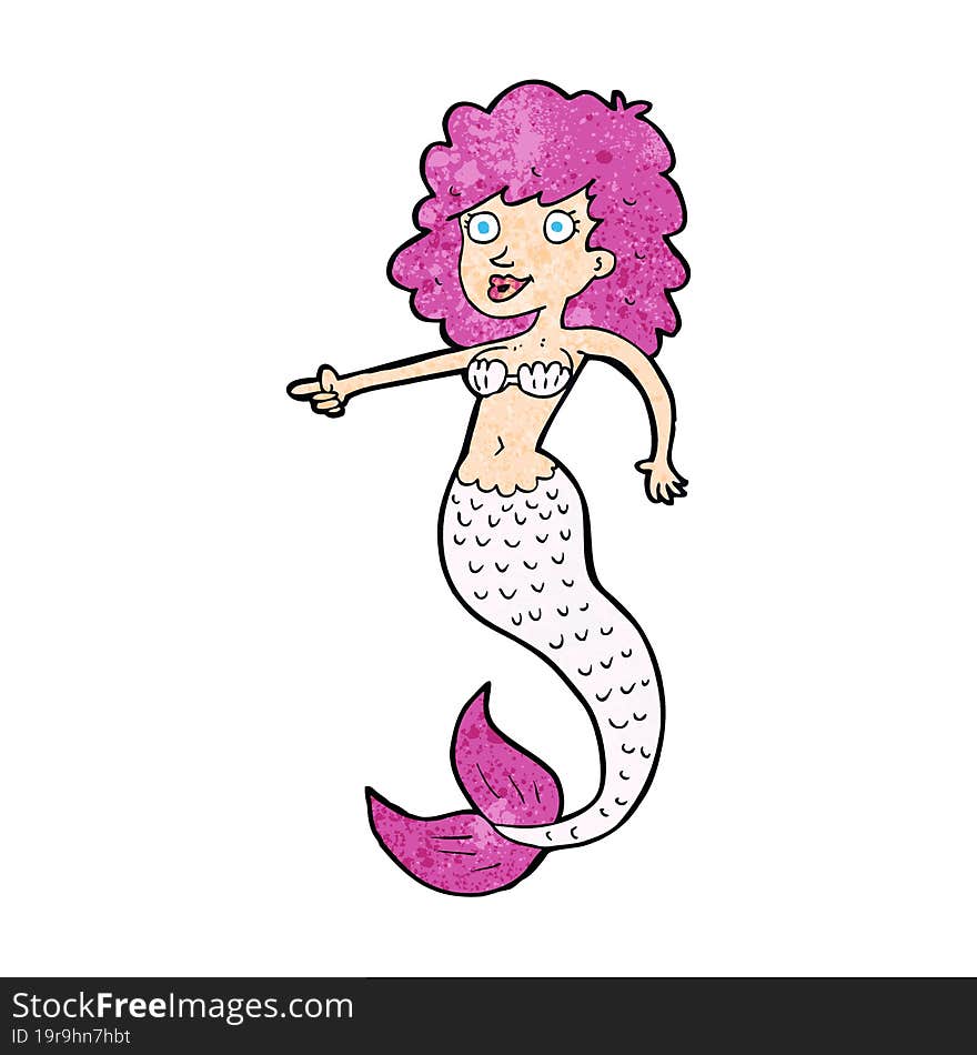 Cartoon Pink Mermaid