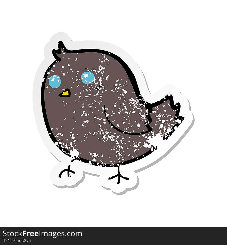 retro distressed sticker of a cartoon bird