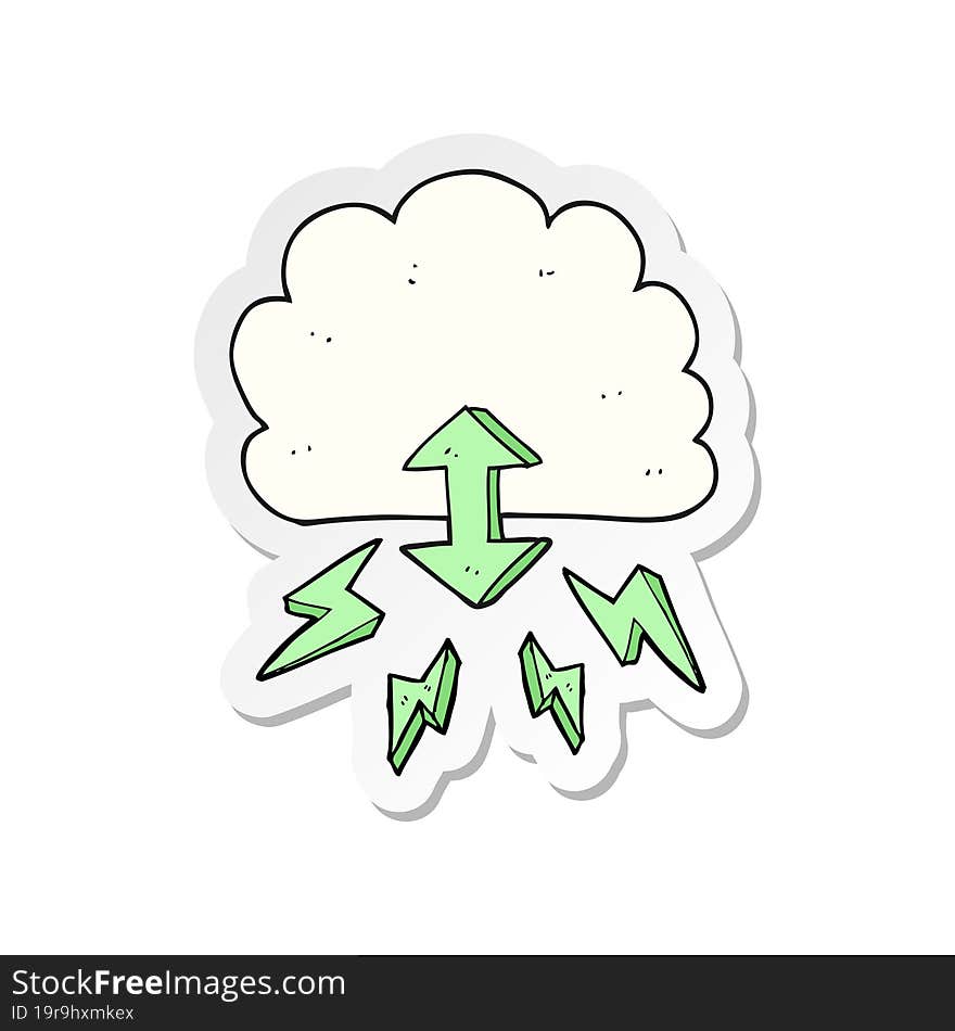 Sticker Of A Cartoon Digital Cloud