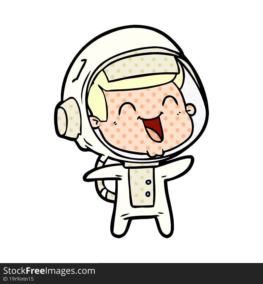 happy cartoon astronaut. happy cartoon astronaut