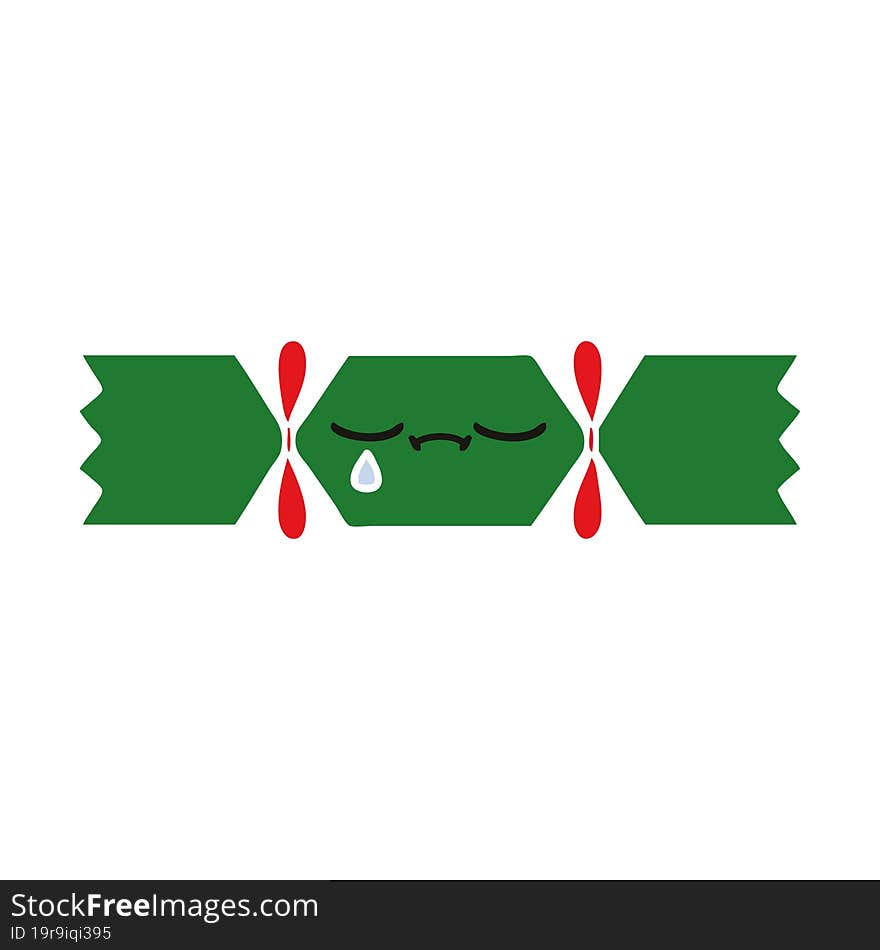 flat color retro cartoon of a christmas cracker