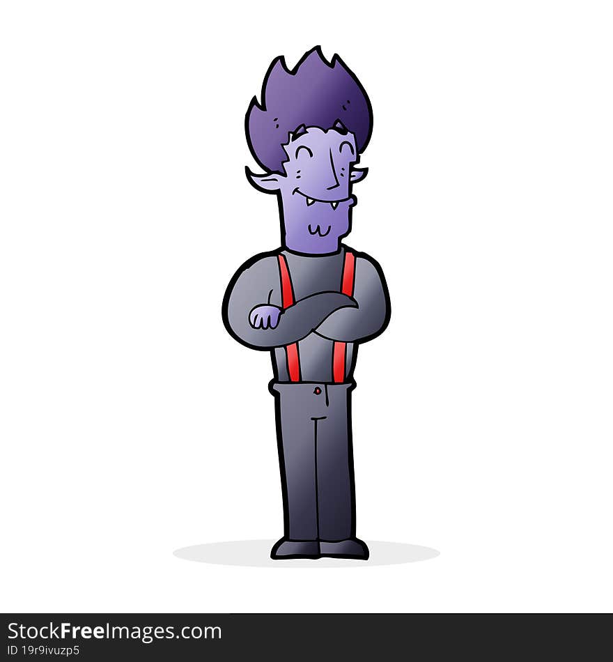 Cartoon Happy Vampire Man