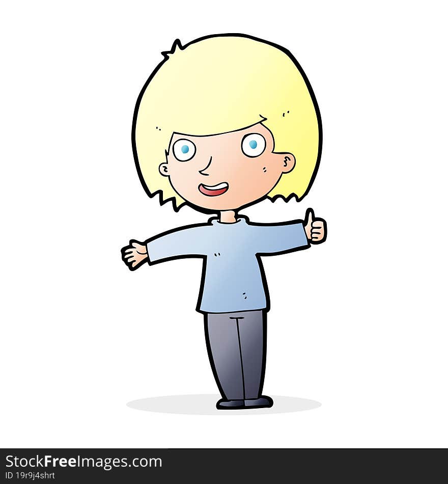 Cartoon Happy Woman