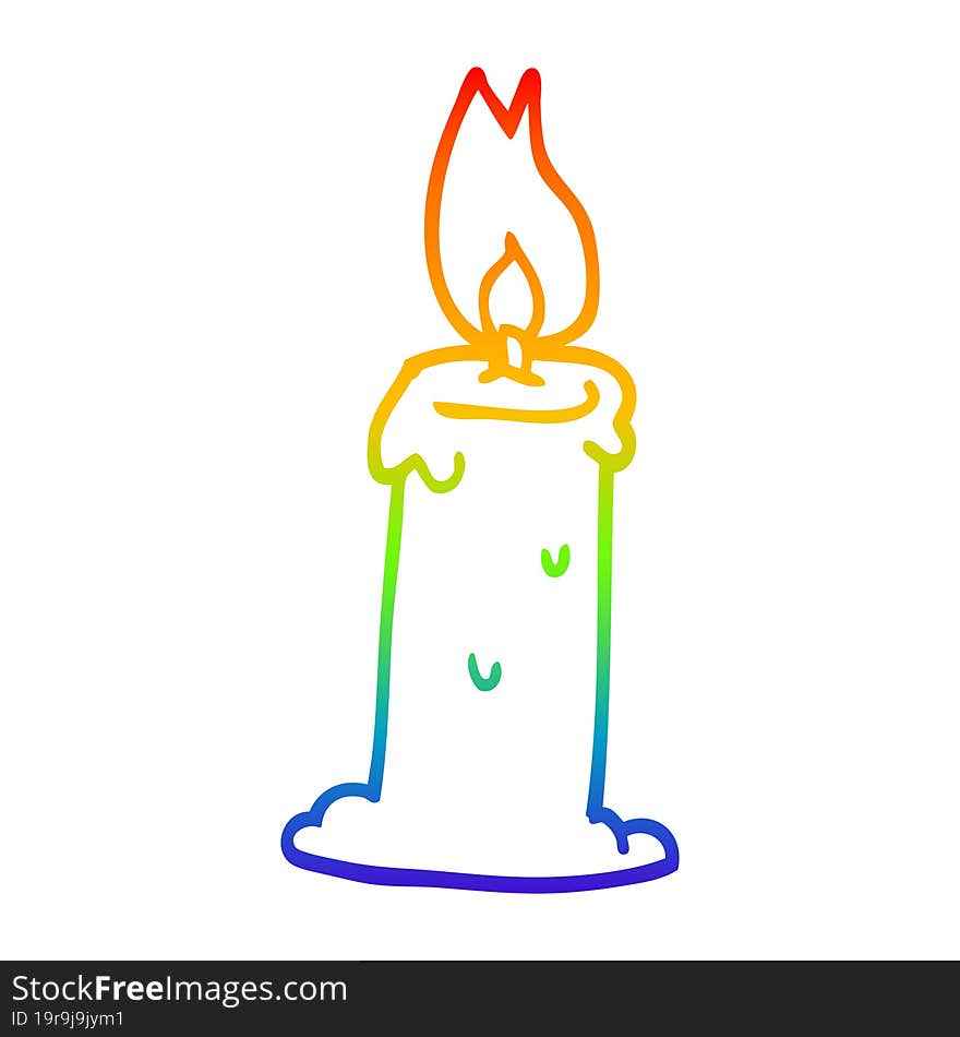 rainbow gradient line drawing carton candle