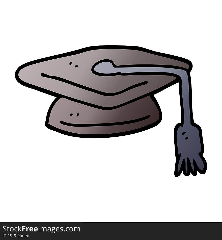 Vector Gradient Illustration Cartoon Graduation Hat