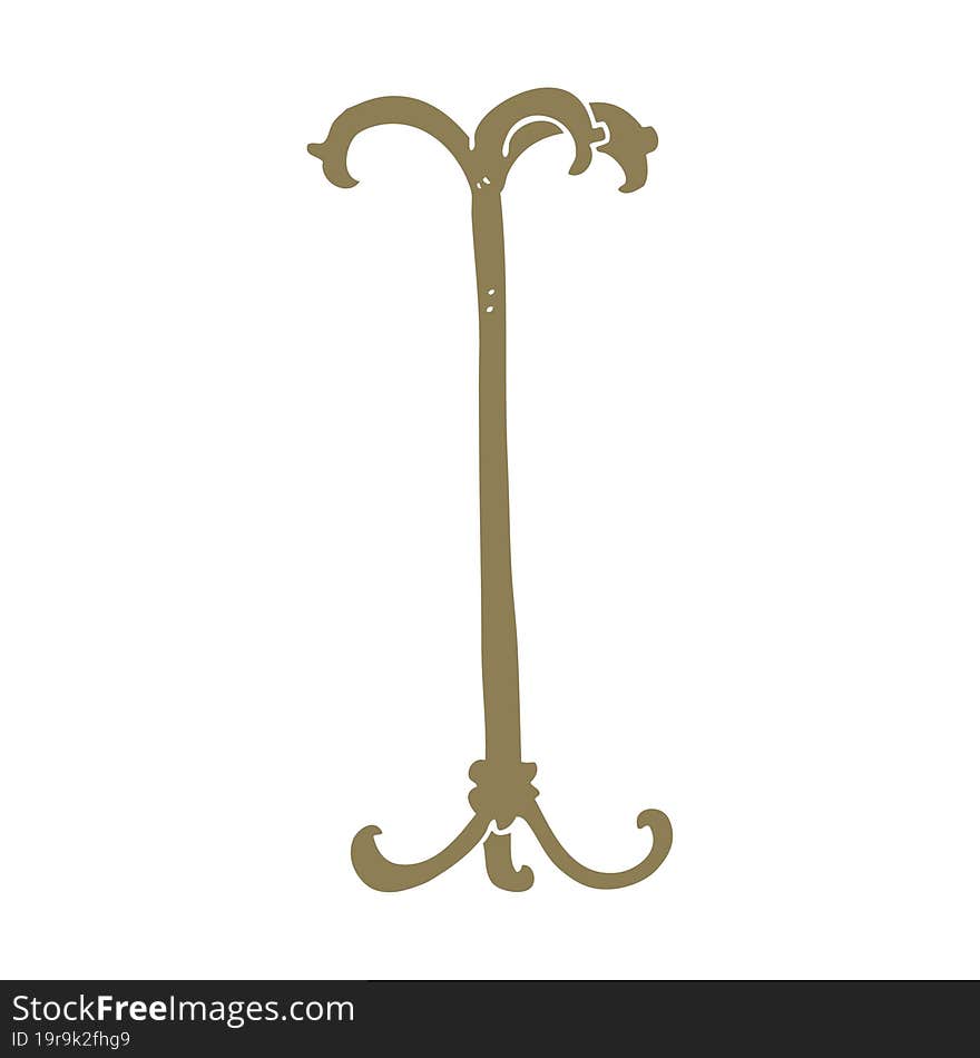 flat color illustration of a cartoon coat stand