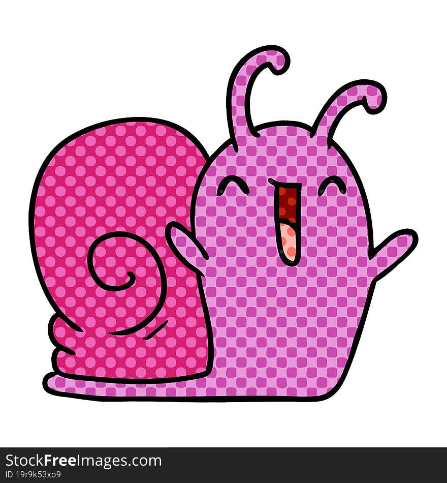 cartoon kawaii happy cute snail