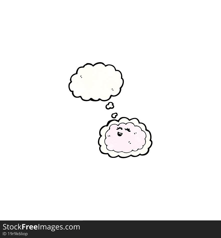 cartoon cloud with thought bubble