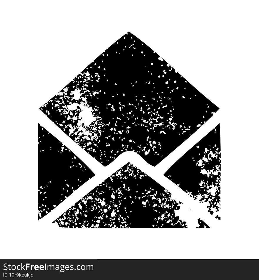 distressed symbol of a paper envelope