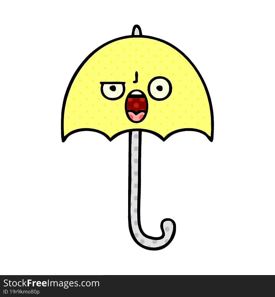 comic book style cartoon umbrella