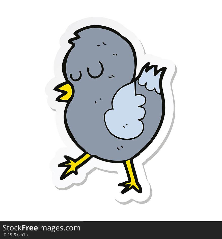 sticker of a cartoon bird