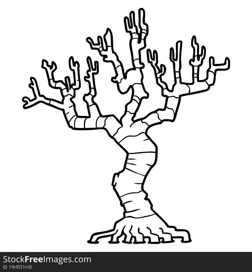 cartoon dead tree. cartoon dead tree