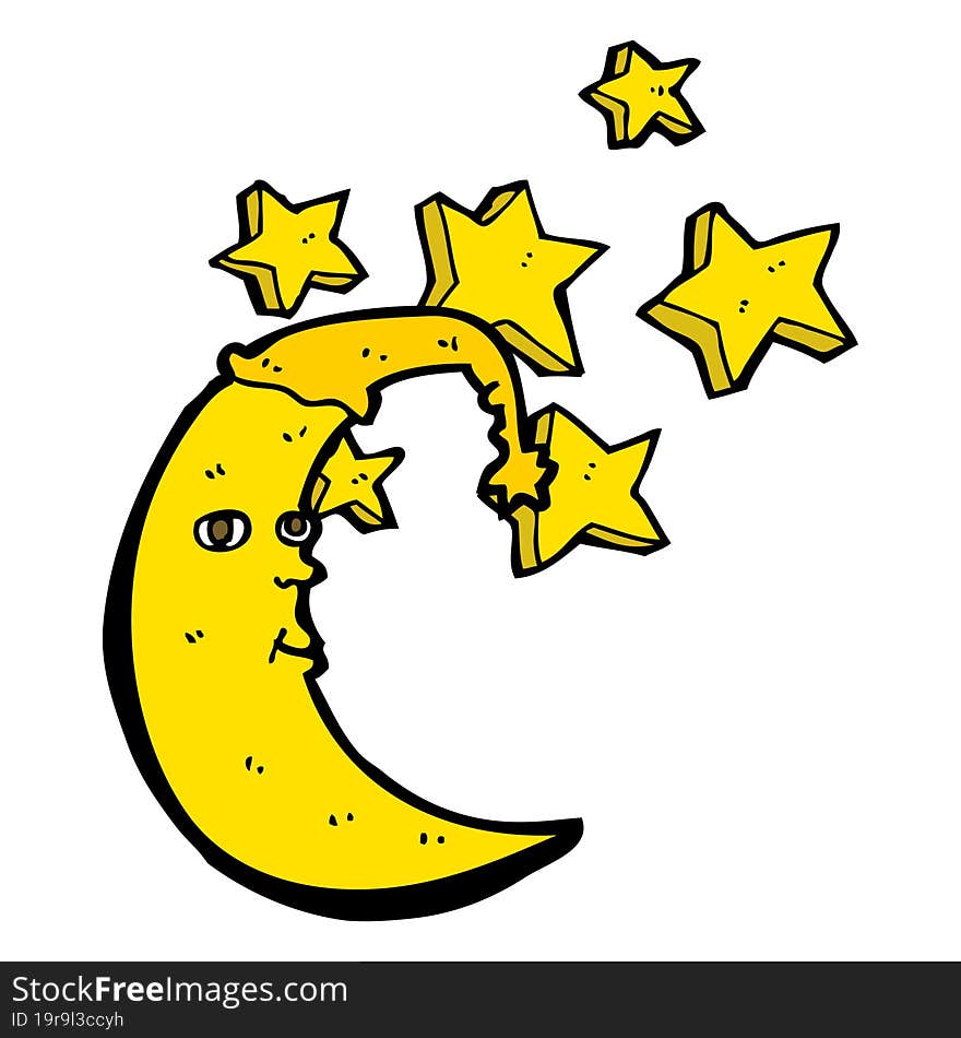 Sleepy Moon Cartoon