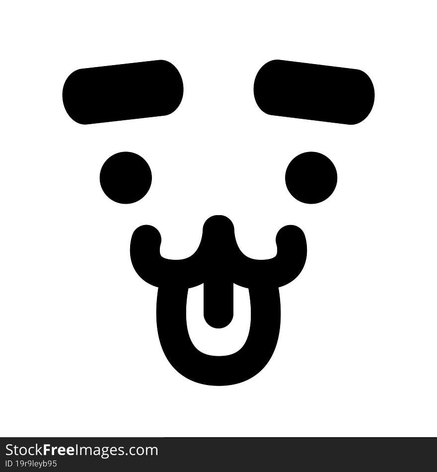 cute animal face with eyebrows icon