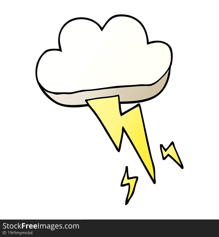 cartoon doodle thundercloud and lightning