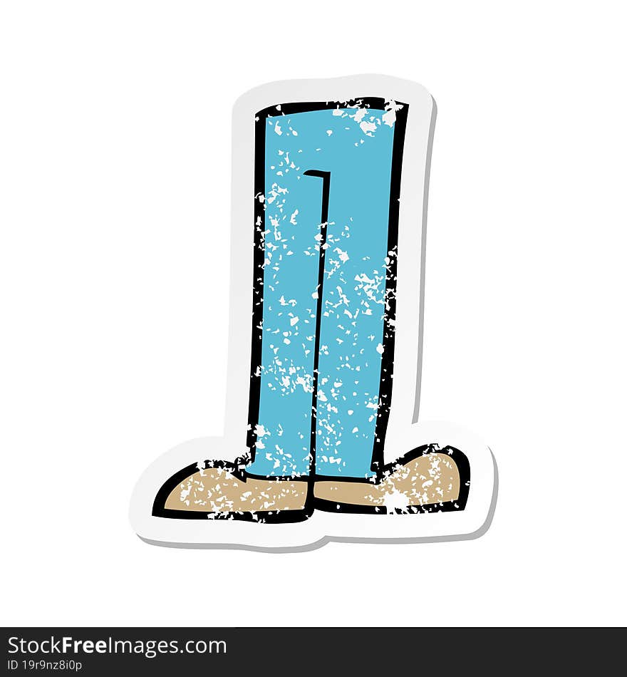 Retro Distressed Sticker Of A Cartoon Legs