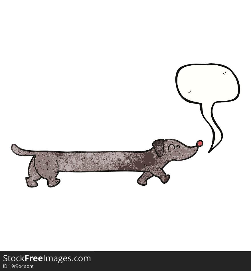 Speech Bubble Textured Cartoon Dachshund