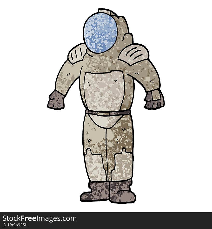 grunge textured illustration cartoon space man