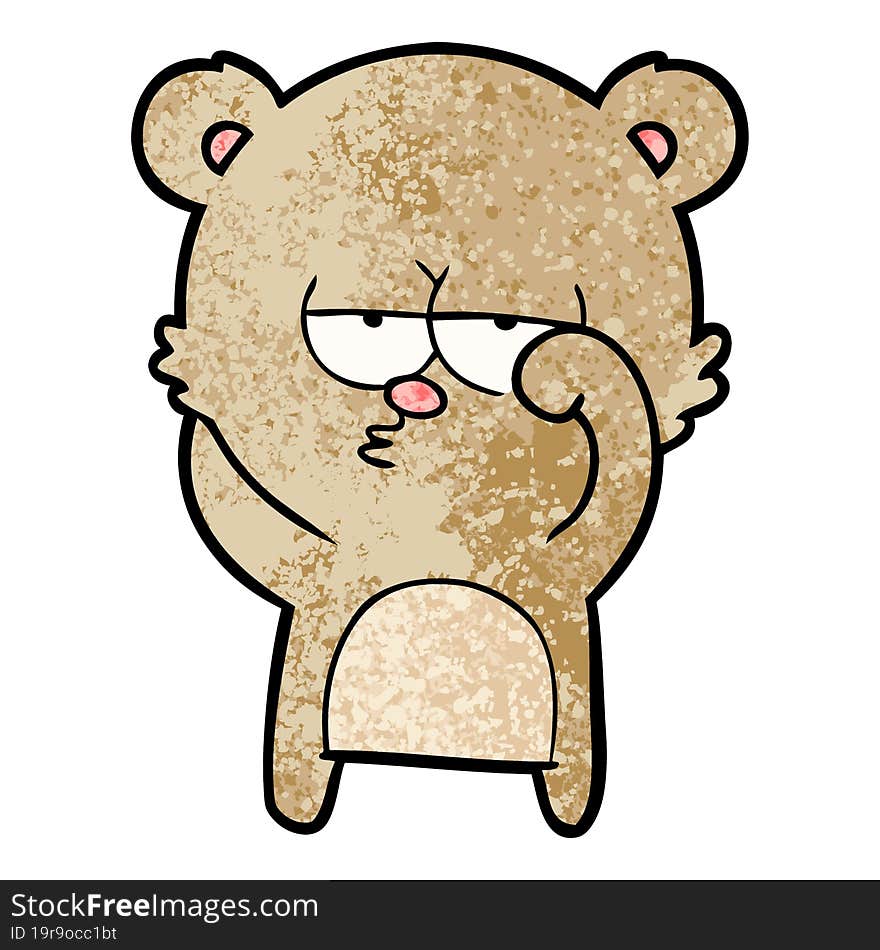 bored bear cartoon. bored bear cartoon