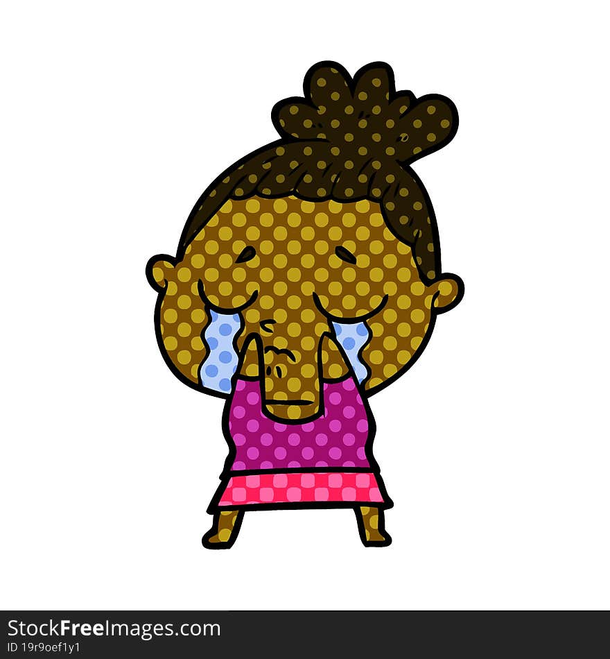 cartoon crying woman. cartoon crying woman