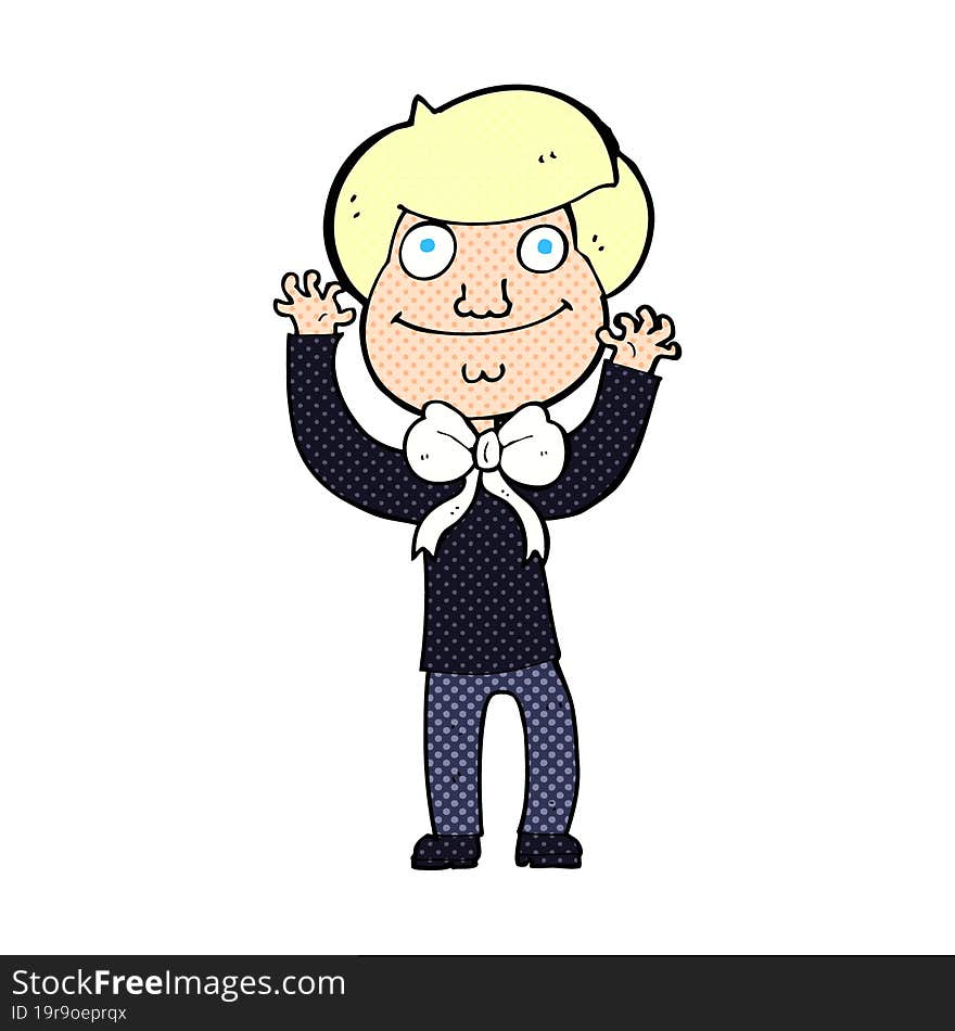 cartoon man wearing bow tie