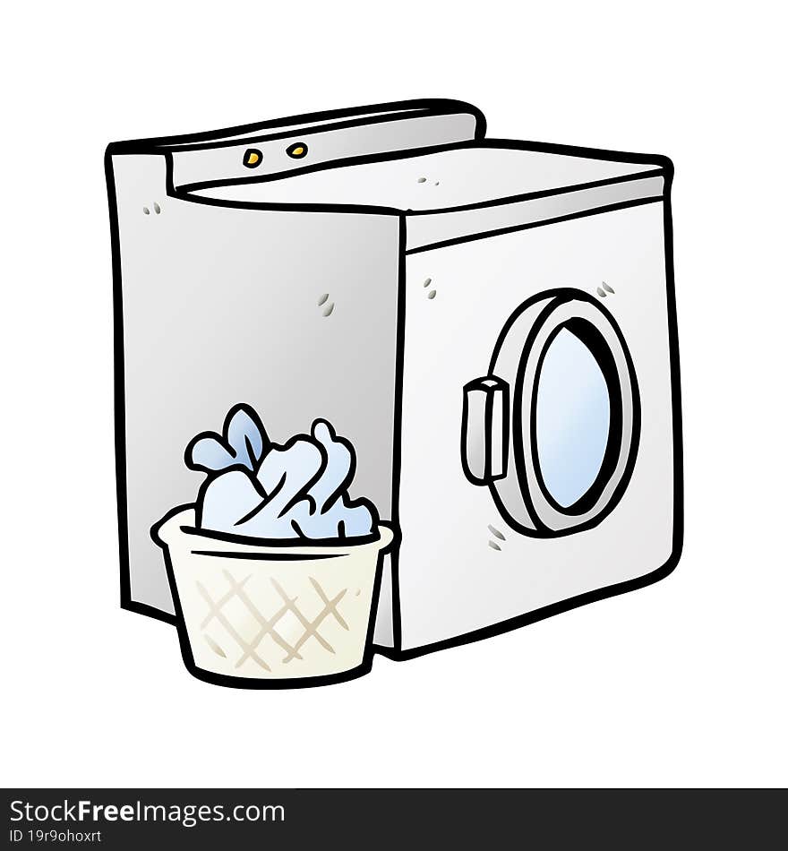 cartoon washing machine and laundry. cartoon washing machine and laundry