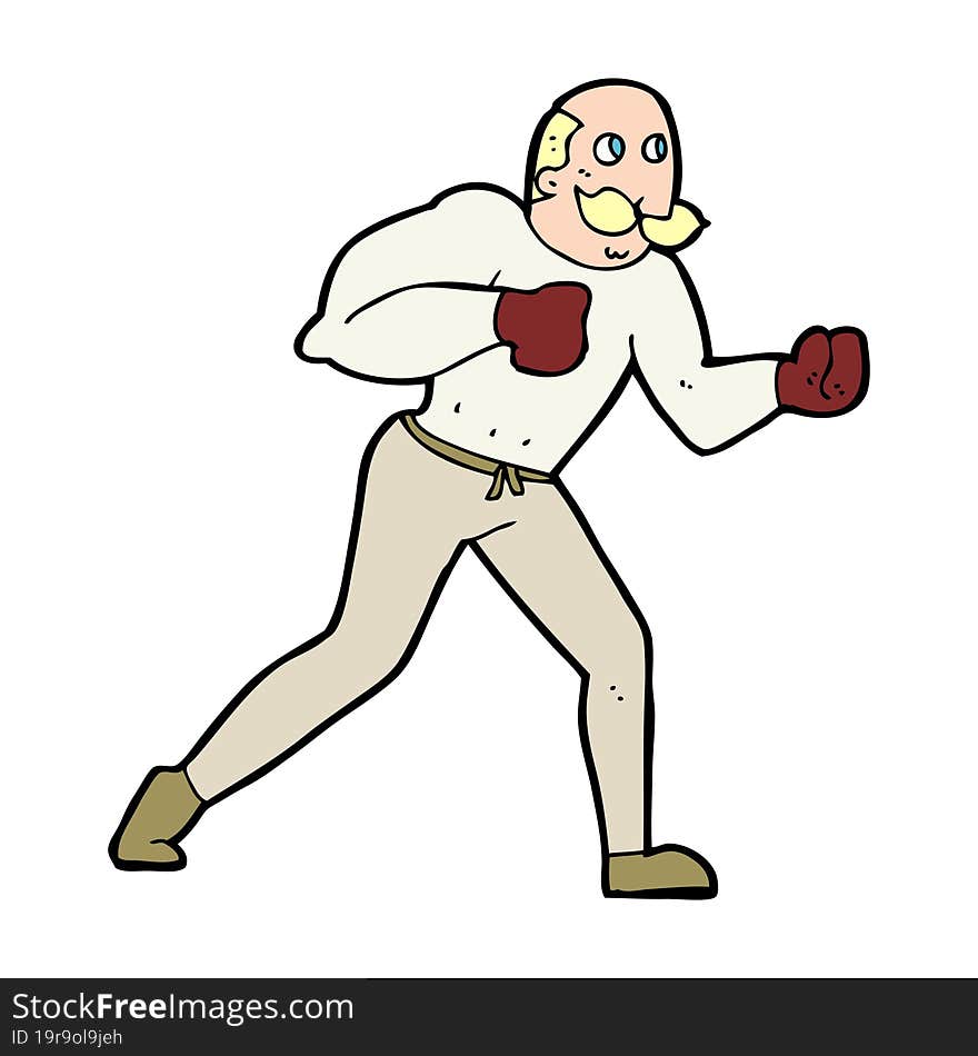 Cartoon Retro Boxer Man