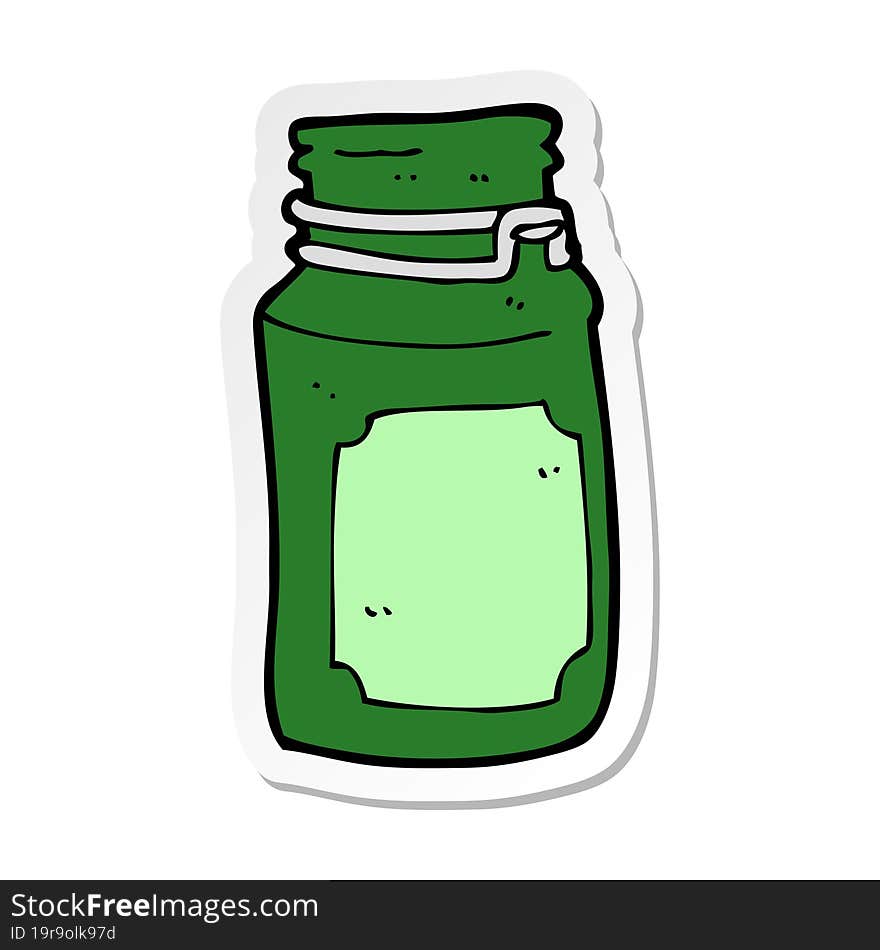 sticker of a cartoon kitchen jar