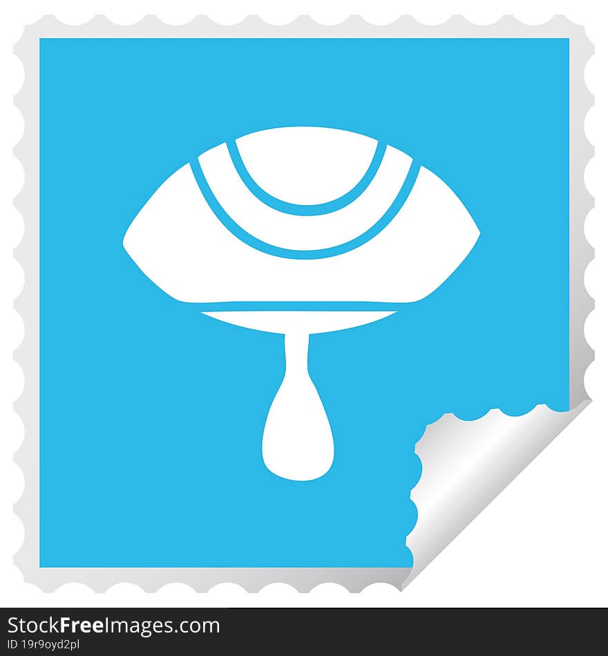 square peeling sticker cartoon crying eye