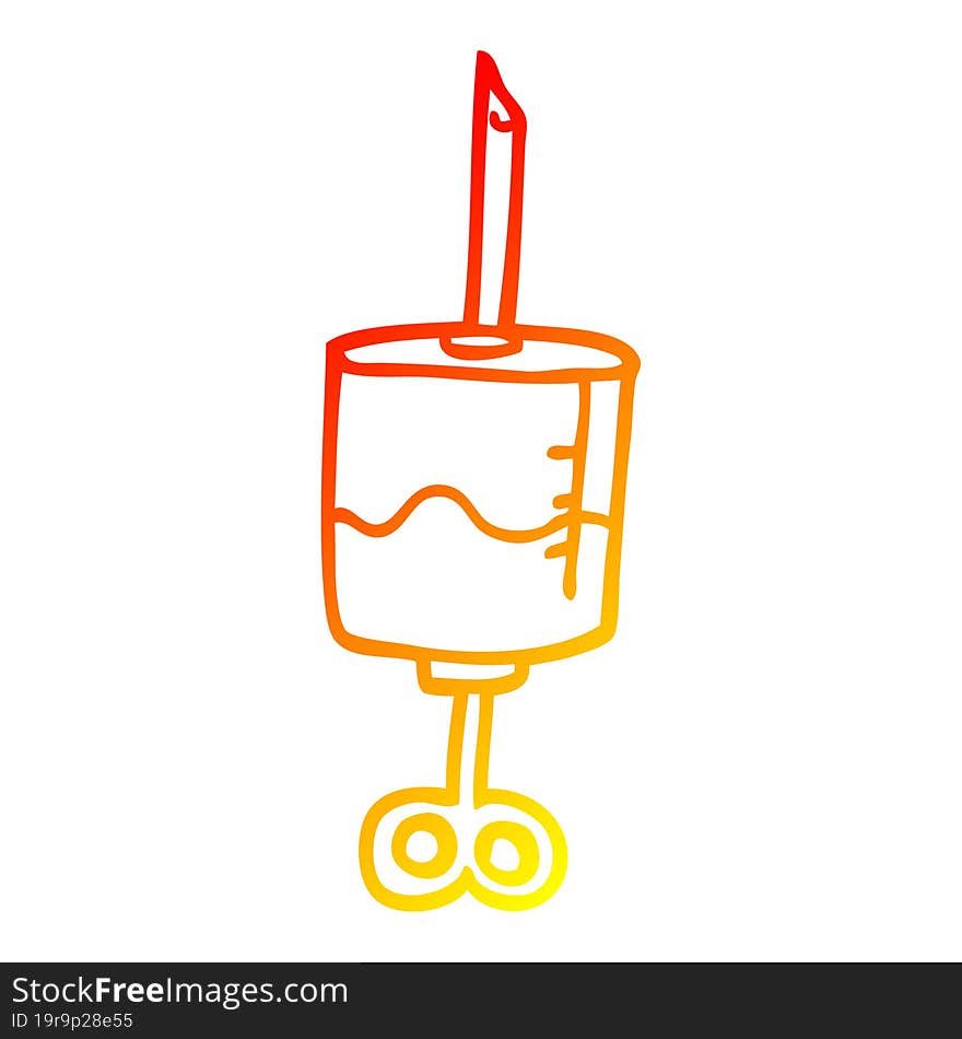 warm gradient line drawing cartoon medical syringe