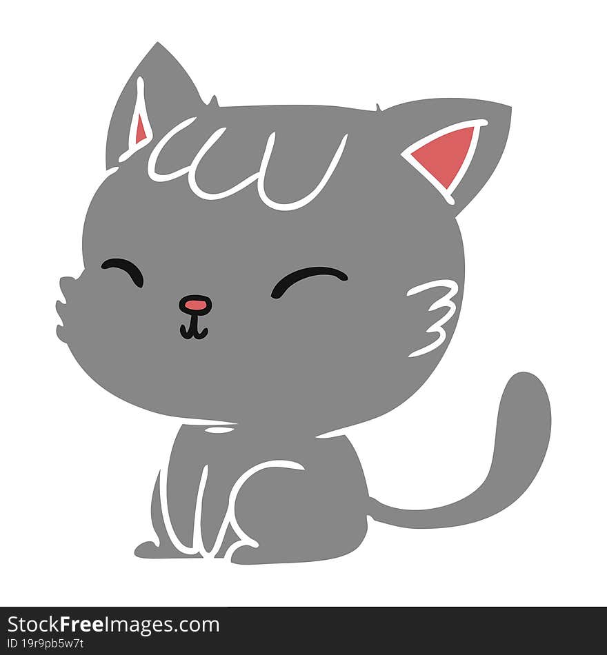 cartoon illustration of cute kawaii cat. cartoon illustration of cute kawaii cat