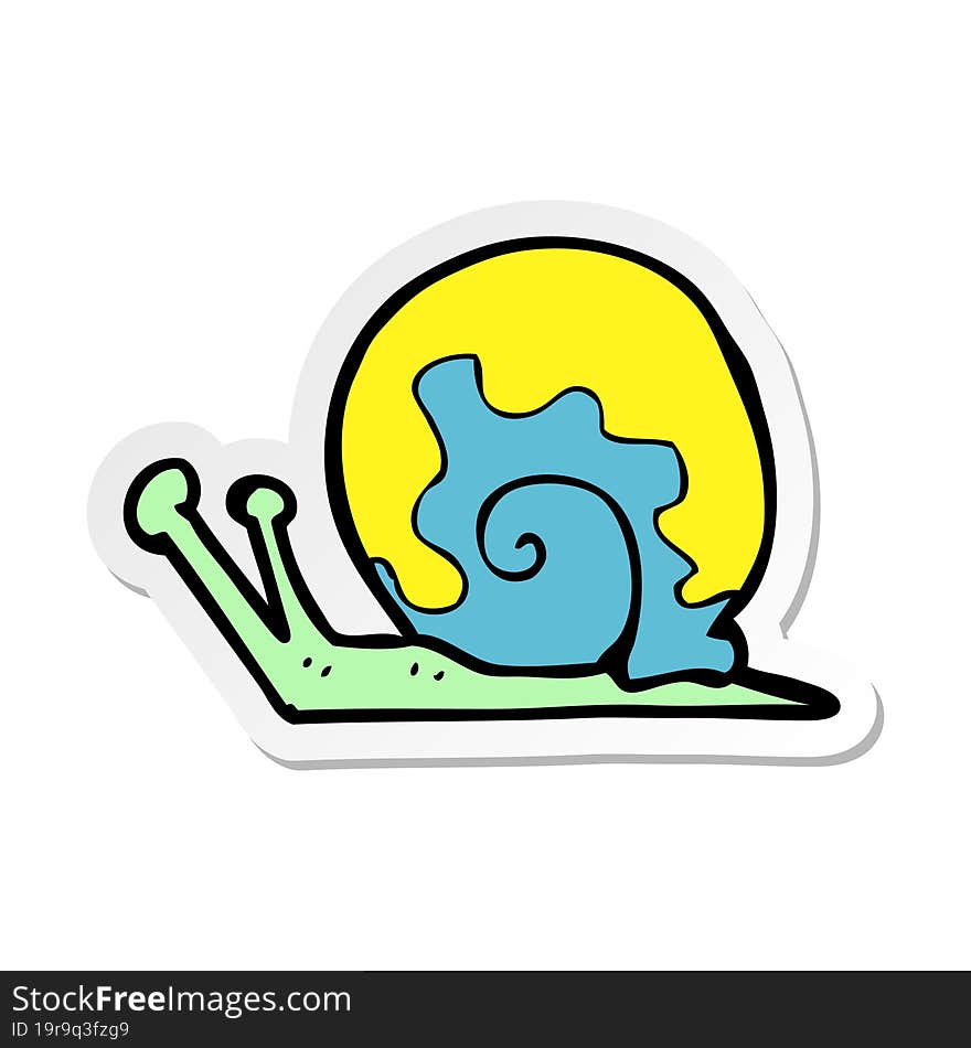 sticker of a cartoon snail